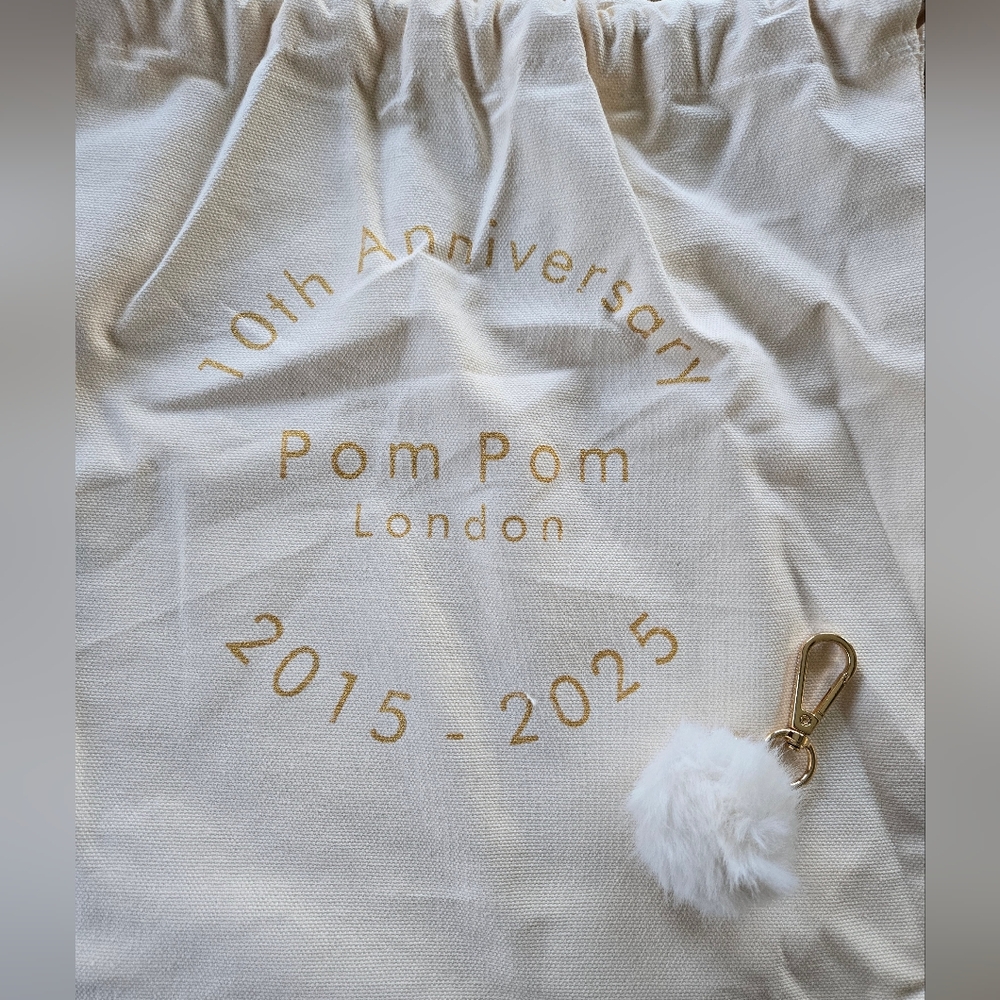 Pom Pom London 10th Anniversary Dust Cover Bag With Pom Pom Key Chain